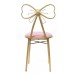 Pink Vanity Chair Dressing Stool Makeup Chair with Velvet Cushion Butterfly Backrest Princess Chair Minimalist Vanity Bench for Girls Ladies Light Pink