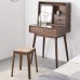 Vanity Stool with Wood Leg Makeup Dressing Stool Padded Bench Padded Cushioned Chair Piano Seat for Bedroom