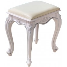 ZHIQ Dressing Table Stool Makeup Vanity Stool Padded Bench Chair with Orchid Pattern White 37x26.5x43cm