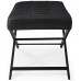 Zuri Modern Ruth Black Leatherette Button Tufted Long Bench with Black Steel X Shaped Base