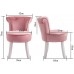zyifan Vanity Benches Chair High Back Velvet Vanity Benches Padded Lounge Makeup Stool Fan Back Dressing Chair Baroque Piano Chair Cushioned Stool with Solid Wood Legs