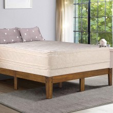 14-Inch Firm Double sided Innerspring Foam Encased Eurotop Pillowtop Mattress And 4-Inch Fully Assembled Wood Boxspring  Foundation Set,