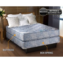 Chiro Premier Orthopedic Gentle Firm Blue Color Full Size 54"x75"x9" Mattress and Box Spring Set Fully Assembled Long Lasting and 2 Sided by Dream Solutions USA