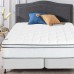 Continental Sleep Medium Plush Eurotop Pillowtop Innerspring Mattress and 4 Low Profile Split Wood Boxspring Foundation Set,with Frame Full No