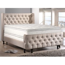 Greaton Medium Plush Double Sided Pillowtop Innerspring Fully Assembled Mattress and 8" Metal Box Spring Foundation Set Queen Size