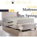 Mattress Solution 9-Inch Gentle Firm Tight top Innerspring 8 Wood Box Spring Foundation for Mattress Set 75 x 48 Beige