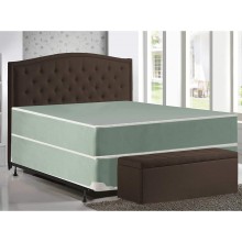 Mattress Solution Firm Double sided Tight top Waterproof Vinyl Innerspring Mattress 4" Low Profile Wood Box Spring Foundation Set,With Frame Full Size