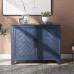 40 Console Table Sofa Table with 2 Door Cabinet and Adjusted Shelves Wood Accent Buffet Sideboard Serving Storage Cabinet for Living Room Entryway Kitchen Dining Room Antique Blue-n