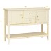 Giantex Buffet Sideboard Wood Storage Cabinet Console Table with Storage Shelf 2 Drawers and Cabinets Living Room Kitchen Dining Room Furniture Wood Buffet Server Beige