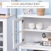 HOMCOM Kitchen Credenza & Sideboard Buffet Storage Cabinet with 2 Glass Doors & Storage Shelves White