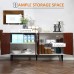 HOMCOM Modern Sideboard Buffet Kitchen Storage Cabinet Console Table with Adjustable Shelves Anti-Topple Design and Large Countertop Brown