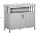 HOMCOM Sideboard Buffet Server Table with 2 Doors Kitchen Storage Cabinet with Adjustable Shelves for Kitchen Grey