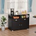 HOMCOM Sideboard Buffet Table Storage Cabinet with Large Tabletop 2 Cabinets 2 Drawers and Crossbar Side Design Black