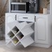 Living Skog Galiano 73'' Pantry Buffet White Buffet with Wine Rack Drawer and Hutch