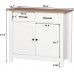 Modern Kitchen Buffet Cabinet Storage Sideboard with 2 Drawers 2 Doors Adjustable Middle Shelf Console Table Floor Cupboard for Dining Room Living Room Entryway White