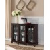 Pilaster Designs Logan Cherry Wood Contemporary Sideboard Buffet Console Table with Glass Cabinet Doors and Adjustable Storage Shelves