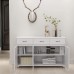 RASOO Buffet Cabinet Kitchen Cabinet Storage Sideboard Cabinet Cupboard Sideboard Buffet Kitchen Room White -3 Doors and 3 Drawers