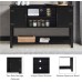 Tangkula Console Table Buffet Table Modern Sideboard with Storage Cabinets and Bottom Shelf Contemporary Tall Buffet Storage Cabinet Kitchen Dining Room Furniture Black