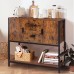 USIKEY Storage Cabinet with 2 Drawers & Doors Buffet Cabinet with Storage Industrial Floor Cabinet and Sideboard with 1 Open Shelf Console Sofa Table for Living Room Dining Room Rustic Brown