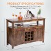 VIVOHOME Wooden Buffet Sideboard Cupboard Table with 2 Cabinet Drawer Wine Rack for Kitchen Living Room Rustic Brown