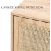 XIAO WEI Buffet Sideboard with Handmade Natural Rattan Doors Storage Cabinet Console Table Accent Cabinet for Dining Room Living Room Kitchen Nature 2 2 Pieces 2 Packages