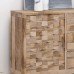 Zona Mid-Century Modern Mango Wood 3 Drawer Sideboard with 2 Doors Natural
