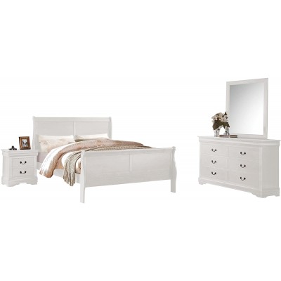 Acme Louis Philippe 4-Piece Queen Bedroom Set White