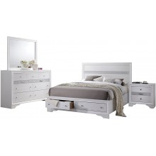 Acme Naima 4-Piece Queen Storage Bedroom Set White