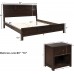 Actual Solid Wood 3 Piece Bedroom Set Furniture King Platform Bed & 2 Nightstands Classic Rich Brown Rustic Farmhouse Traditional Style