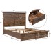 Bedroom Sets 3 Pieces Bedroom Sets with Queen Size Bed Night Stand and Dresser Rustic Reclaimed Solid Wood Framhouse Bed Room Set Natural Queen Bed 6 Pieces