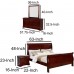 Benjara Bed Queen Size Sleigh Wooden 4 Piece Bedroom Set Brown