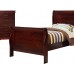 Benjara Twin Size Sleigh Wooden 5 Piece Bedroom Set Brown