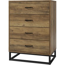 Chest of Drawers Wood 4 Drawer Dresser for Bedroom Nightstand for Bedroom Living Room Entryway Closet Easy Assembly Rustic Brown