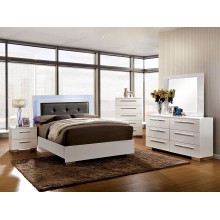 Furniture of America Clementine Smooth White Upholstered Bedroom Set
