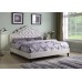 HomeLife Premiere Classics 51 Tall Platform Bed with Cloth Headboard and Slats Full Light Beige Linen