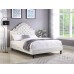 HomeLife Premiere Classics 51 Tall Platform Bed with Cloth Headboard and Slats Full Light Beige Linen