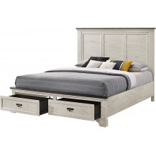 Kings Brand Furniture 5-Piece Louise Wash White Queen Size Bedroom Set. Bed Dresser Mirror 2 Nightstands