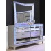 Lazyspace 6-Piece Bedroom Set Luxury Silver 6 Pc King Bedroom Set with LED Upholstered Headboard King Bed 2 Nightstand Dresser Mirror and Chest Contemporary Chic Styling LED Bedroom Sets
