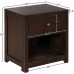LINCHUN Classic Rich Brown 3 Pieces King Bedroom Set King Bed + Nightstand*2