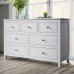 Merax 3-Piece Bedroom Furniture Set White Solid Wood Bedroom Set with Queen Size Platform Bed 2- Drawer Nightstand and 7-Drawer Dresser
