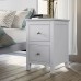Merax 3-Piece Bedroom Furniture Set White Solid Wood Bedroom Set with Queen Size Platform Bed 2- Drawer Nightstand and 7-Drawer Dresser