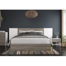 Nexera Cloud 4 Piece Queen Size Bedroom Set Bark Grey and White