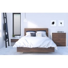 Nexera Identi-T Full Size Bedroom Set #400887 from White and Walnut White Walnut