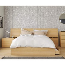 Nexera Lagos 3 Piece Queen Size Bedroom Set Natural Maple