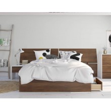 Nexera Mimosa 3 Piece Queen Size Bedroom Set Walnut & White
