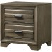 Roundhill Furniture Loiret Wood Storage Platform King Bedroom Set with Dresser Mirror Nightstand Light Gray