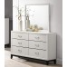 Roundhill Furniture Stout Contemporary Panel Bedroom Set with Queen Bed Dresser Mirror Night Stand Chest White