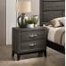 Roundhill Furniture Stout Panel King Size Bedroom Set with Bed Dresser Mirror 2 Night Stands Grey
