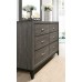 Roundhill Furniture Stout Panel Queen Size Bedroom Set with Bed Dresser Mirror 2 Night Stands Chest Grey
