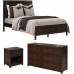 SOFTSEA 3-Piece Bedroom Furniture Set Include Full Size Bed Frame Nightstand and 6 Drawer Dresser BrownFull Bed+Nightstand+Dresser